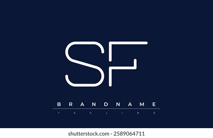 SF Abstract letter logo. This logo icon incorporate with abstract shape in the creative way