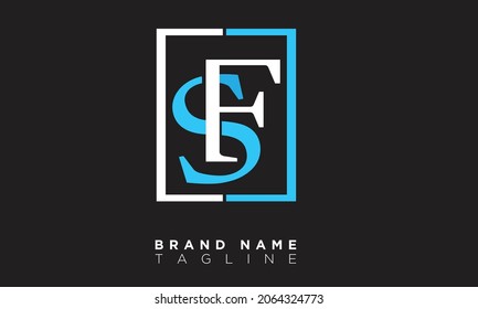 Letras alfabéticas SF Iniciales logotipo de monograma FS, S y F