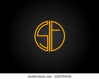 SF Circle Shape golden yellow Letter logo Design