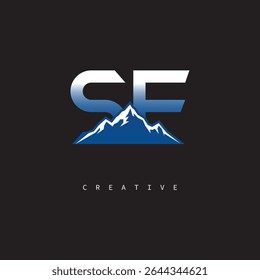 SF Creative Mountain Logo Bold Gradient Letter mark Branding Design for Business Outdoor Brands