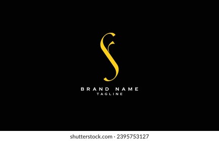 SF, FS, Abstract initial monogram letter alphabet logo design