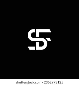 SF o FS abstracto sobresaliente negocio profesional asombroso marca artística empresa de diferentes colores ilustración logo