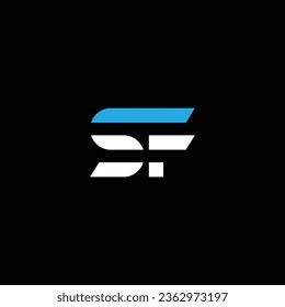 SF o FS abstracto sobresaliente negocio profesional asombroso marca artística empresa de diferentes colores ilustración logo