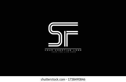 SF FS abstract vector logo monogram template
