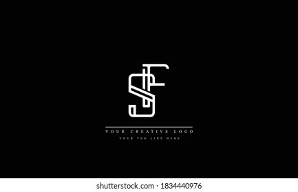 SF FS abstract vector logo monogram template