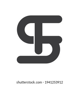 SF FS abstract vector logo monogram template