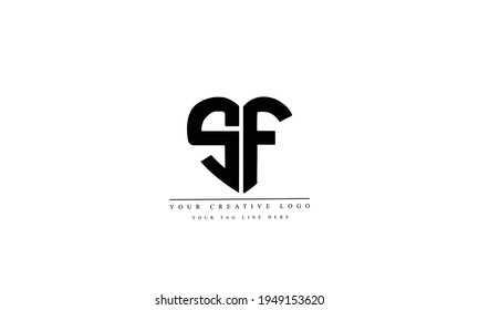 SF FS abstract vector logo monogram template