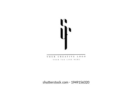 SF FS abstract vector logo monogram template