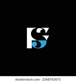 SF or FS letter design with different colour and illustration.      Abstract letter design. Logo or icon or monogram design.
