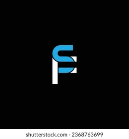 SF or FS letter design with different colour and illustration.      Abstract letter design. Logo or icon or monogram design.