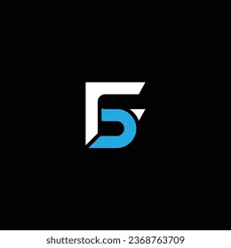 SF or FS letter design with different colour and illustration.      Abstract letter design. Logo or icon or monogram design.