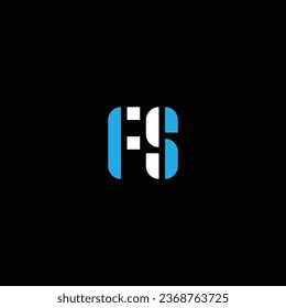 Diseño de letras SF o FS con diferente color e ilustración.      Diseño de letras abstractas. Diseño de logotipo, icono o monograma.