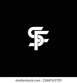 SF or FS letter design with different colour and illustration.      Abstract letter design. Logo or icon or monogram design.