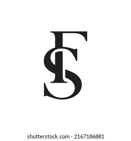 SF, letras monográficas FS, logotipo gráfico de diseño vectorial