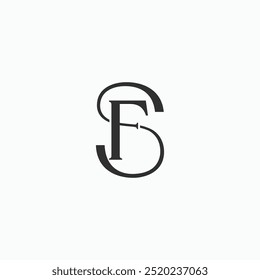 SF or FS monogram minimal elegant logo design. Good to use for fashion, boutique, spa, hotel logo