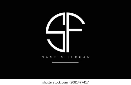SF, FS, S, F abstract letters logo monogram