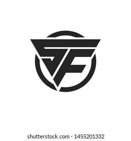 SF FS Triangle Logo Circle Monogram Design Vector Super Hero Concept