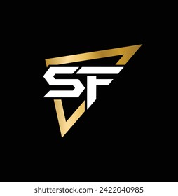 SF FS Triangle Logo Monogram Design Vector Super Hero Concept