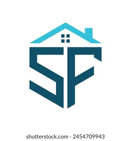 PLANTILLA de diseño de logotipo de SF House. Letra SF Logo para Bienes Raíces, Construcción o cualquier negocio relacionado con la casa