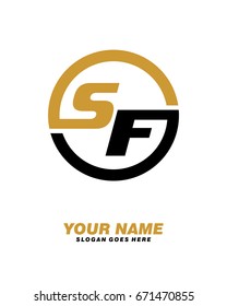 SF initial circle logo template vector