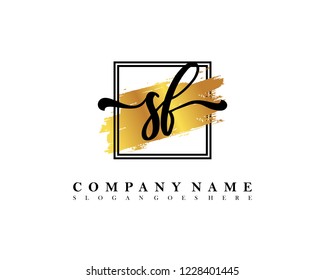 SF Initial handwriting logo concept