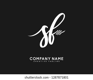 SF Initial Handwriting Logo Template Vector
