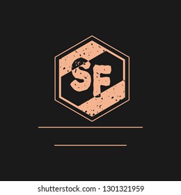 SF Initial Handwriting logo template vector