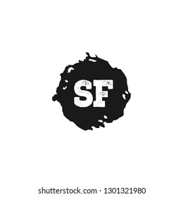 SF Initial Handwriting logo template vector
