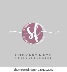 SF Initial Handwriting logo template vector