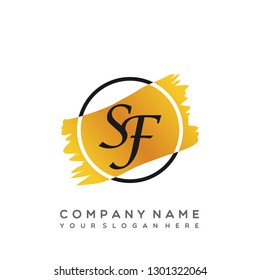 SF Initial Handwriting logo template vector