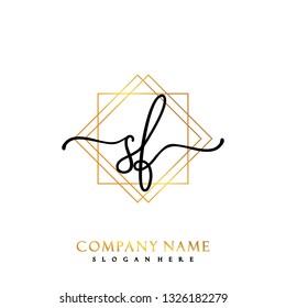 SF Initial Handwriting logo template vector