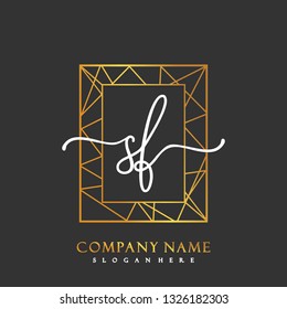 SF Initial Handwriting logo template vector
