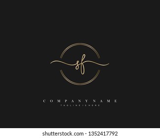 SF initial handwriting logo template vector