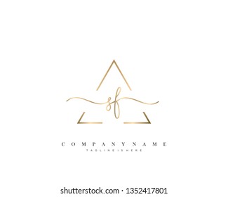 SF initial handwriting logo template vector