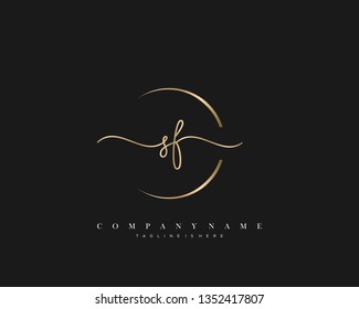 SF initial handwriting logo template vector