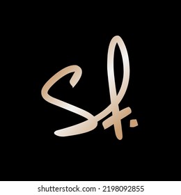 SF initial handwriting logo template vector design