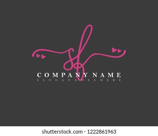 SF Initial Handwriting Logo Vector