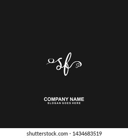 SF Initial handwriting logo vector