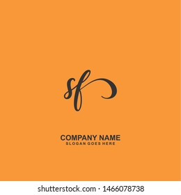 SF Initial handwriting logo vector