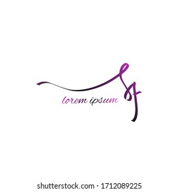 Sf initial handwriting logo vector