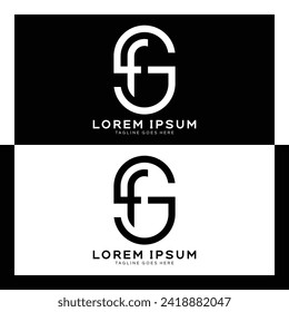 SF initial letter logo. Alphabet S and F pattern design monogram
