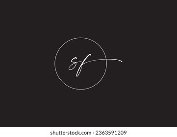 Diseño del logotipo de la letra inicial de SF y logotipo minimalista