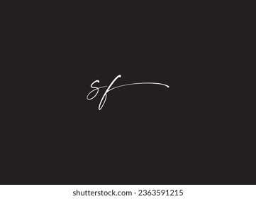 Diseño del logotipo de la letra inicial de SF y logotipo minimalista