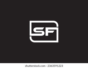 SF-Logo-Design mit Anfangsbuchstaben und minimalistisches Logo