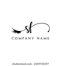 SF logotipo inicial lash logotipo eyelector vector moderno