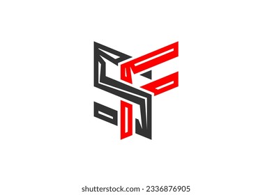 Letra inicial del logotipo de SF identidad de consultoría empresarial moderna 