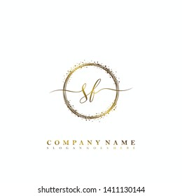 SF Initial luxury handwriting logo vector