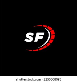 SF initial monogram for automotive logo with speed image design vector