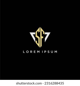 SF initial monogram logo for shape triangle creative design