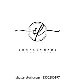 SF initial signature logo. handwriting logo template vector,